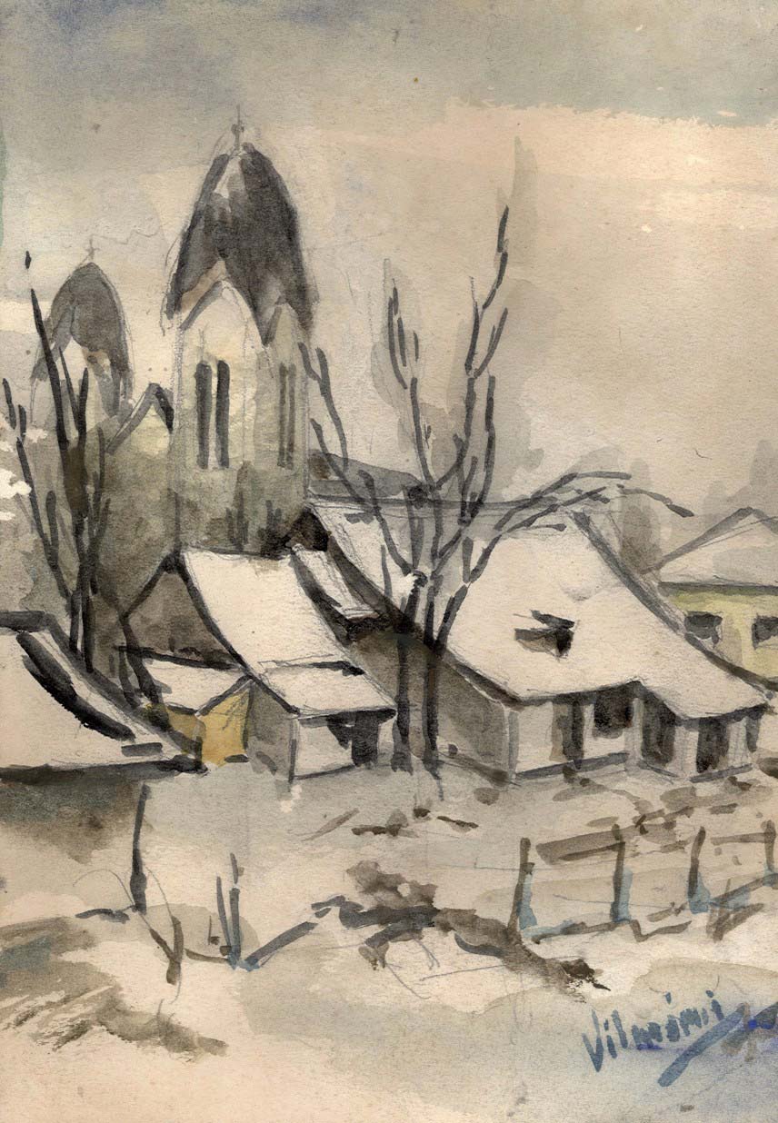 A templom egy festményen